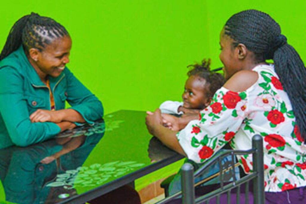 A parent engaging in a training programme at Holmeside School Nairobi