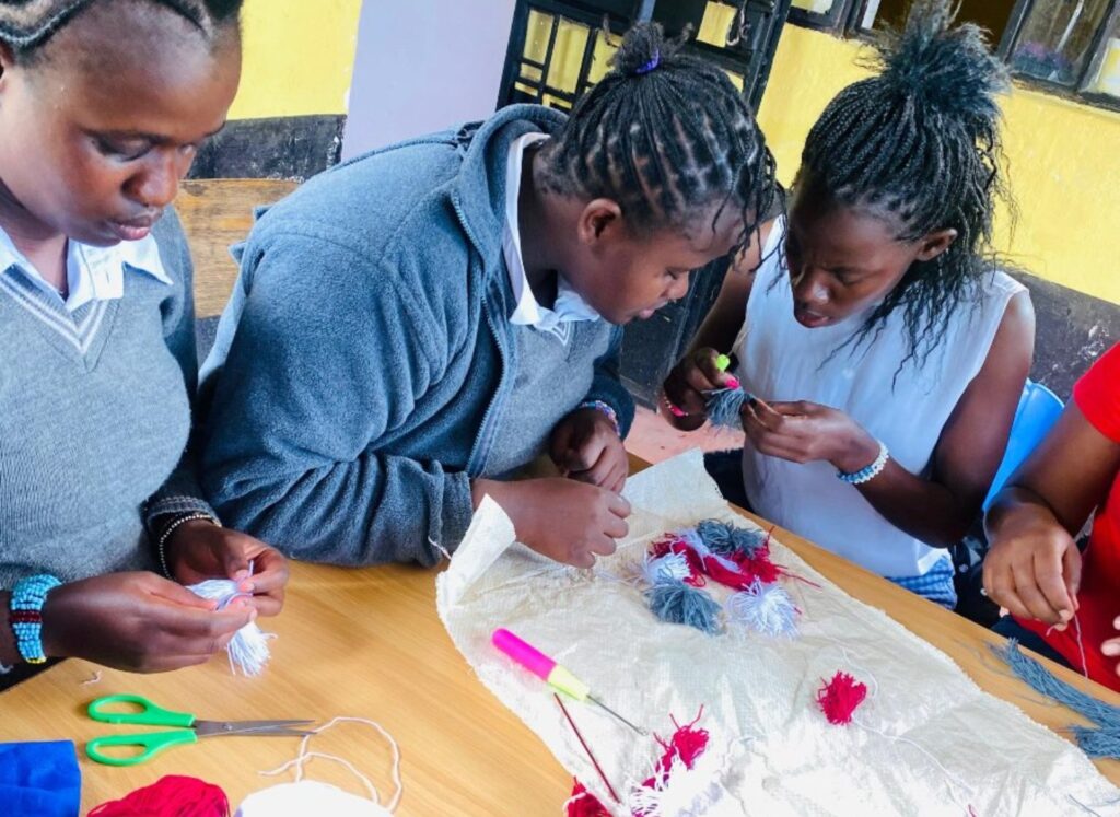 Students participating in a creative arts and design session at Holmeside School