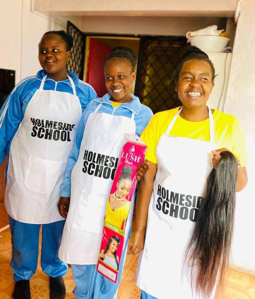 Students in a hair & beauty class at Holmeside School.